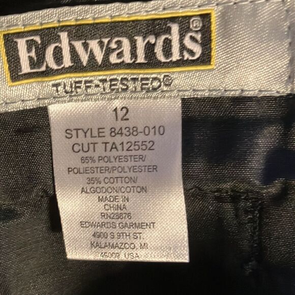 EDWARDS 12 Black Unisex Cargo Poly Cotton Utility Shorts - Picture 3 of 10